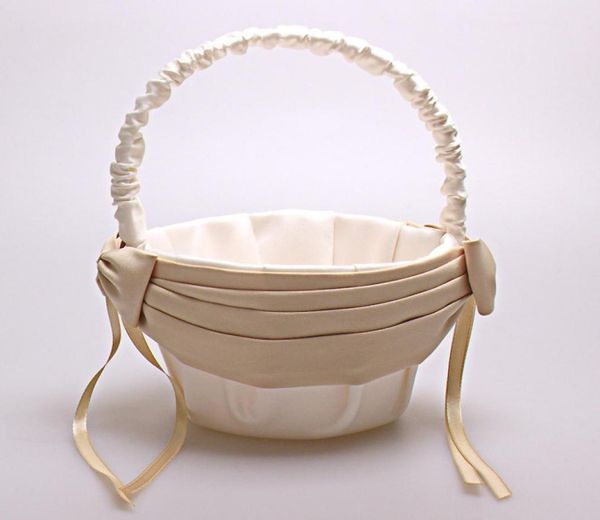 

flower girl baskets for weddings 2019 beige champagne satin flower basket sets 145cm225cm fast 8247742