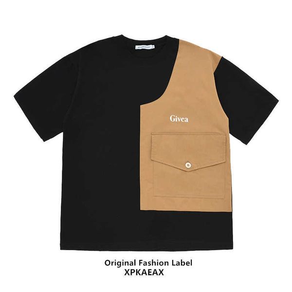

spaceman original trendy xpkaeax's brand stitching and niche design sense 2022 new trend summer clothing men and women's same shor, White;black