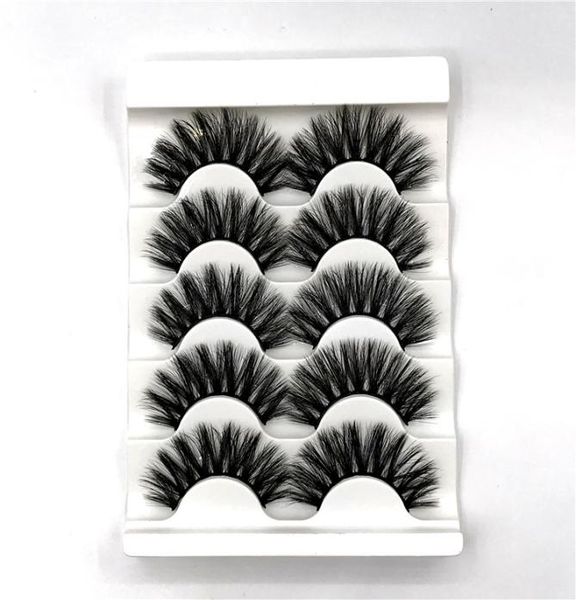 

whole 5 pairs eyelashes pack faux mink lashes natural look handmade luxurious volume fluffy eyelash extension kit7079079