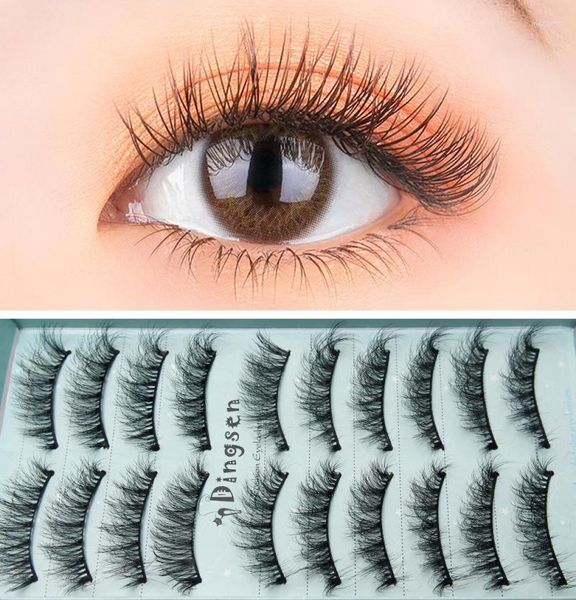 

false eyelashes natural mink lashes wispy cat eye fluffy pack 3d strip short volume fake 10 pairs bulk7648074
