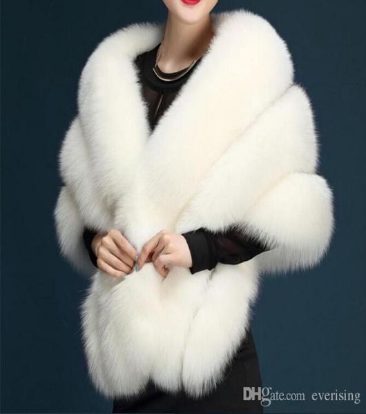 

imitation fur 2019 winter wedding coat bridal fur shawl ivory white burgundy black grey brides formal accessories faux fur coat fo2212370