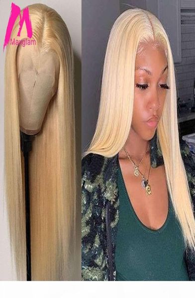 

613 blonde lace front human hair wigs 4x4 closure 13x4 straight hd frontal wig full 30 inch pre plucked for black women5202185, Black;brown