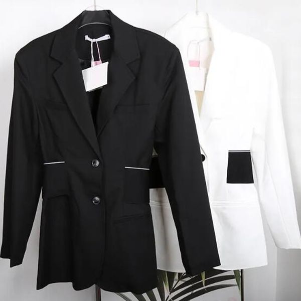 

women's suits blazer luxury designer jacket slim waist cover suit black white fashionable autumn womens temperament coat women's c, White;black