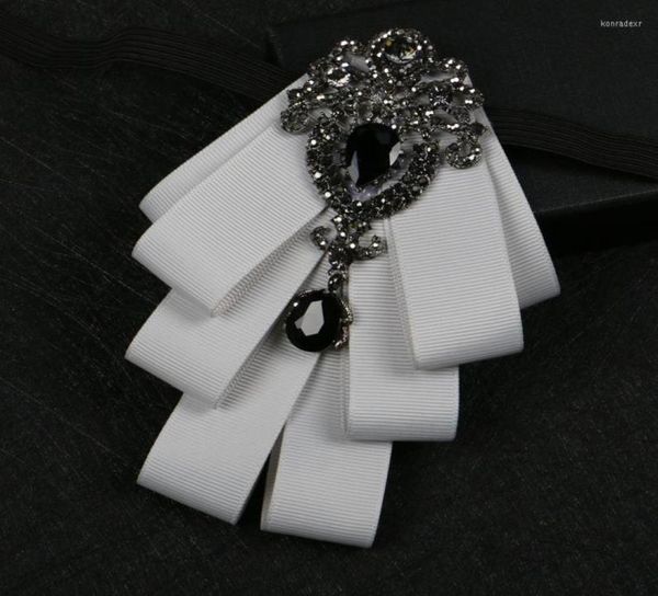 

bow ties rhinestone bowtie for men39s business fashion dress suits shirt collar flower handmade jewelry british korean wedding1095483, Black;gray