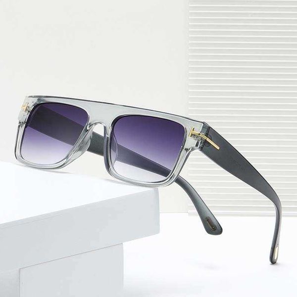 

4045 fashionable t-shaped box men's women's high sense ins personalized sunglasses, White;black