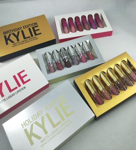 

new maquillage brand makeup lipgloss cosmetics matte liquid lipstick kit lip limited with the golden box 6pcs set lip gloss9504545