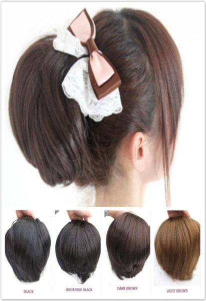 

ladies039 fashion big synthetic hair bun bride039s hair chignons small ponytail hair extenison1977451, Black;brown