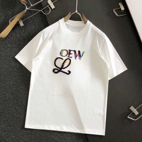 

23ss new mens t shirt summer hand-painted graffiti embroidery printing tee shirt designer t shirt men women loose all-match short sleeved to, White;black