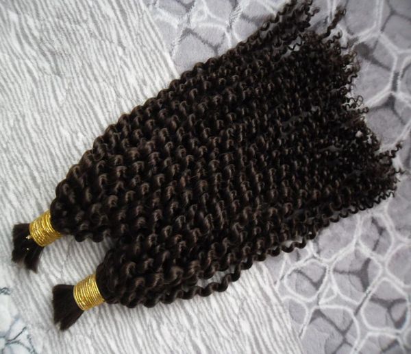 

200g human braiding hair bulk no attachment kinky curly hair extension for braids 2pc no weft brazilian human hair crochet braids 7093953, Black