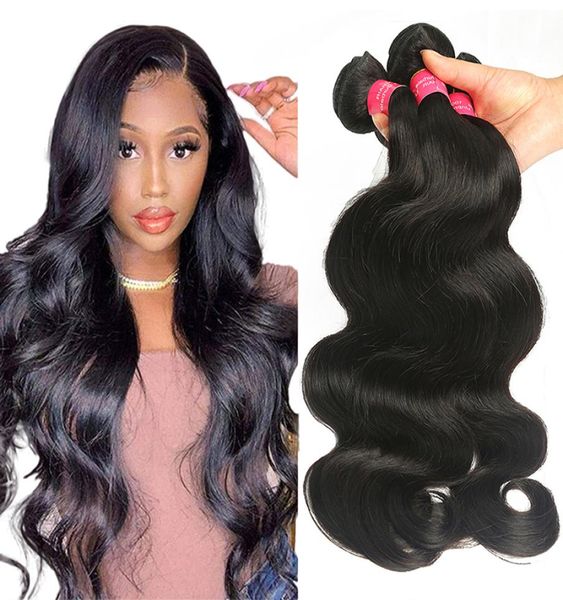 

selling brazilian body wave hair 3 bundles 100 unprocessed human hair extensions whole 9a virgin malaysian body hair weav5340953, Black