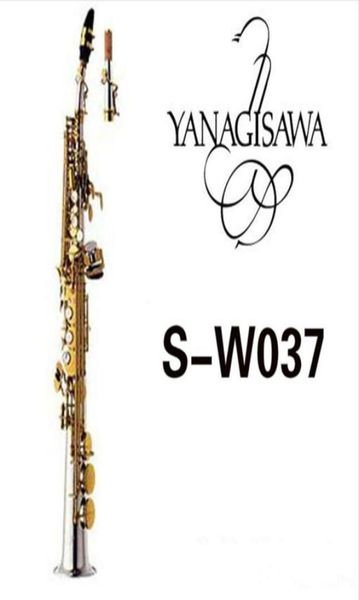 

yanagisawa w037 soprano saxophone nickel plated silver brass tube gold key sax with mouthpiece reeds bend neck 2082211