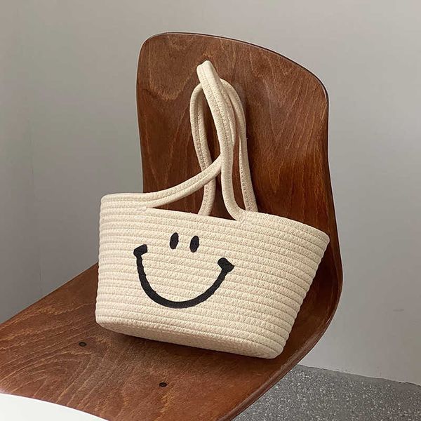 

new style shoulder woven bag hand woven bag beach cabbage basket women's bag