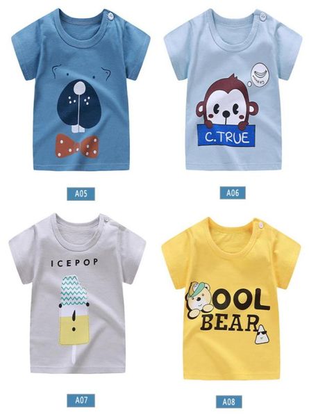 

2021 childrens tshirt shortsleeved pure cotton boy baby cartoon shortsleeved girl summer korean singleshirt childrens clothing9648019, Blue