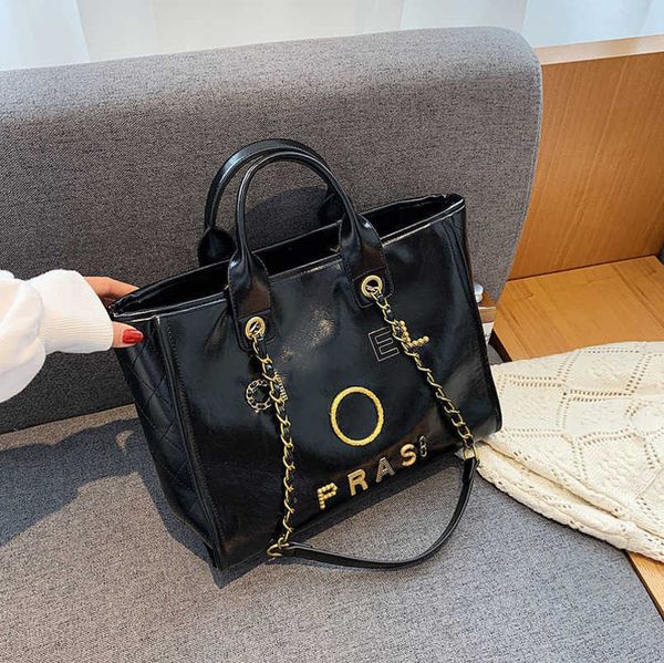 

luxury women's fashion hand bags beach bag brand ch metal badge classic totes handbags small mini pearl handbag female capacity large l