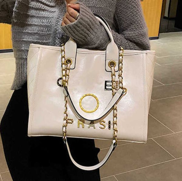 

fashion women's luxury hand bags beach bag brand ch metal badge classic totes handbags small mini pearl handbag female capacity large l