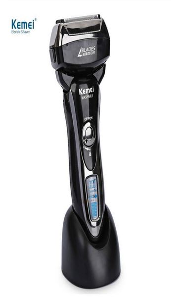 

2020 new electric shaver razor professional 4 blade hign speed motor shaver maglev cutting system with lcd display 100240v kemei7462329