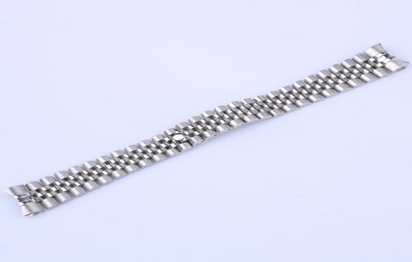 

for datej 36mm 20mm datej 41mm 21mm 316l stainless steel jubilee silver wrist watch band bracelet solid screw links curvedend for 9110573, Black;brown