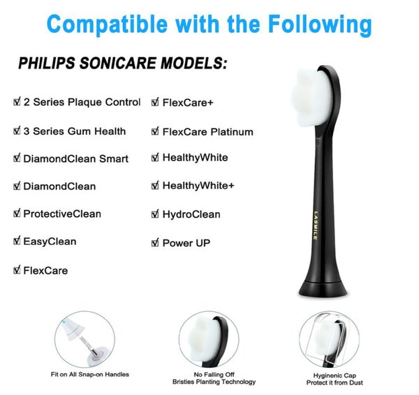 

replacement toothbrush heads upgraded quality and compatible with all philips sonicare screwon electric toothbrushes 10 pack1934595