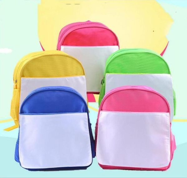 

blank white sublimation backpack shoulder bag kindergarten school bag kids book packs thermal transfer heat print backpacks bags e1506209
