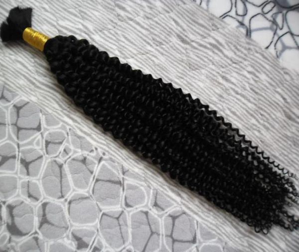 

mongolian kinky curly bulk hair 100g no weft human hair bulk for braiding1 bundles human hair for braiding bulk no attachment6885692, Black