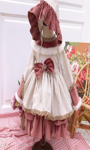 

girl039s dresses 2021 arrivals winter spanish girl twopiece dress padded fluffy princess girls christmas birthday wedding4979323, Red;yellow
