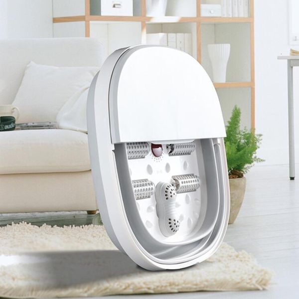 

foot care antidry burning bath bucket red light bubble surfing household portable basin folding spa machine 230629