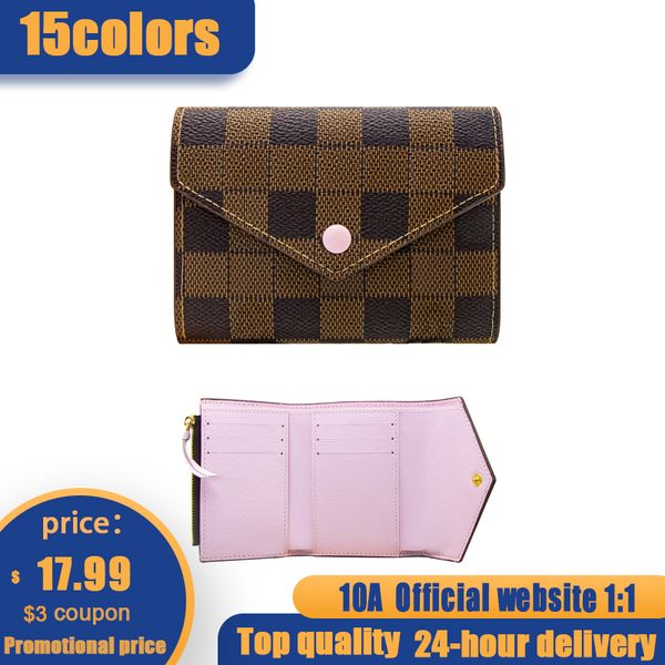 

2023 m41938 genuine leather designer travel victorine purse business card key wallets coin purses mens clutch bag womens square card holders, Red;blue
