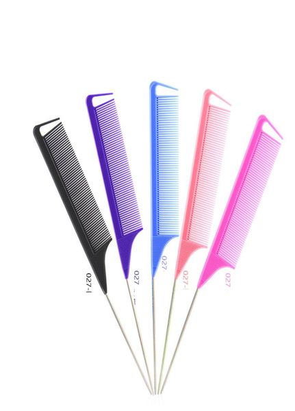 

professional antistatic rat tail comb metal hair comb hair salon use hair beauty tools 3 colors2211890, Silver