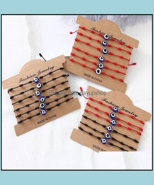 

charm bracelets jewelry 12pcsset turkey blue evil eye bracelet women handmade rope chain girl party gift dhkcs1881025, Golden;silver