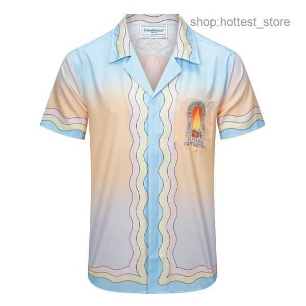 

casablanca shirt men designer shirts casa blanca fit casual popular polo men's clothing uality dress us size -3xl 279, White;black