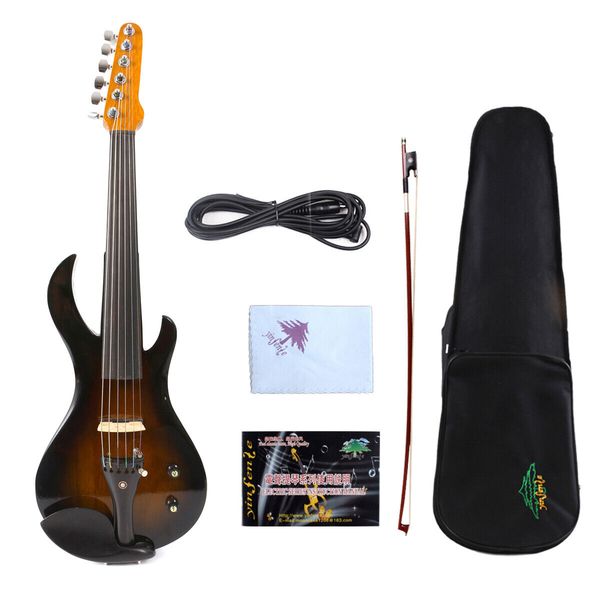 

yinfente 6string 4/4 electric silent violin wooden nice tone case #ev20