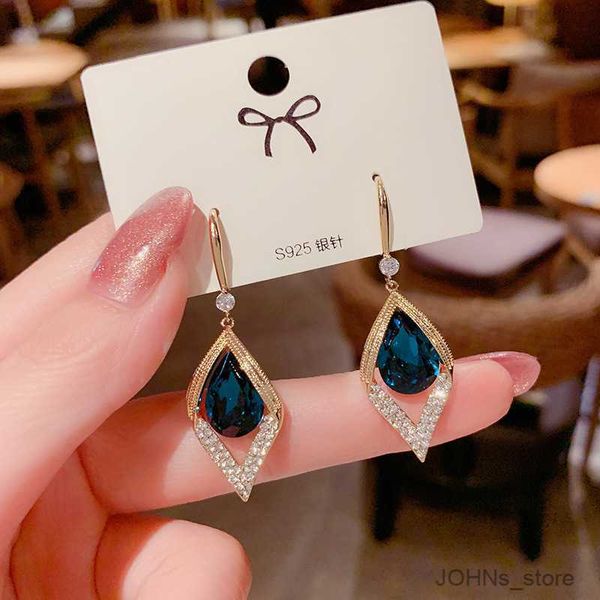 

stud fashion elegant blue style earrings for luxury bride wedding earrings luxury jewelry gifts r230630, Golden;silver