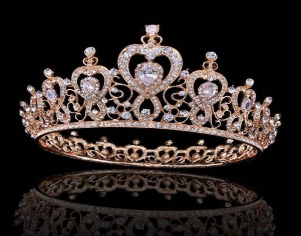 

luxury pageant quinceanera wedding crowns for women rhinestone beading hair jewelry bridal headpieces tiaras party gowns 6655683, Silver