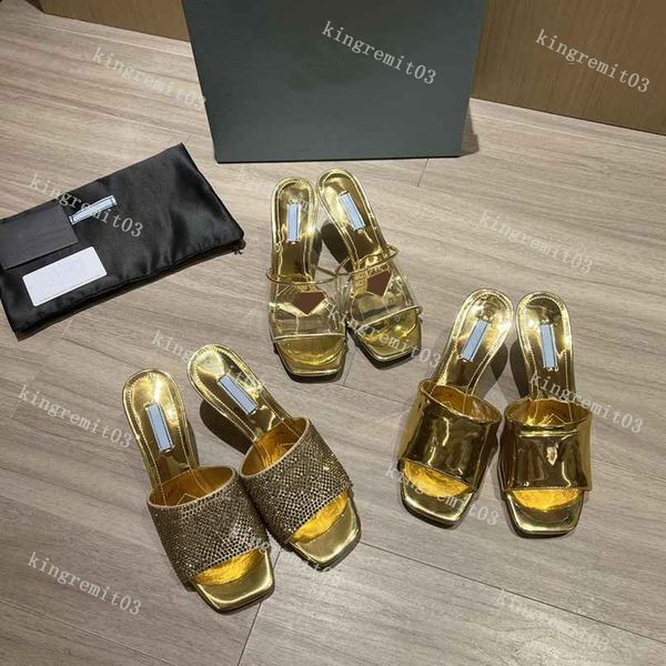 

designer slippers metallic pvc sandals transparent summer women slides leather sole slipper inside metal flats sandal fashion shoes with box, Black