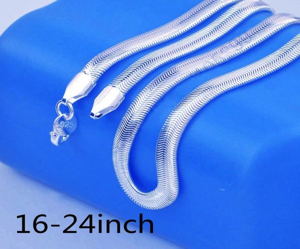 

kasanier 6mm wide1624inch nice 925 silver soft smooth snake menwomen fashion chain necklace with lobster clasps set heavy jewelr5232747