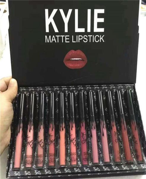 

12pcs in 1 ky matte liquid lipstick kit long lasting lip color gloss foundation makeup lipgloss set nonstick cup262a3298100