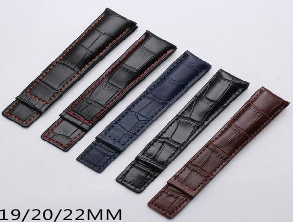 

19mm 20mm 22mm leather strap for fit carrera monaco mens watch band black brown blue bracelet without buckle th watch9738619