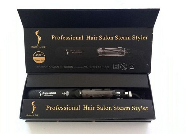 

professional original kangroad hair straighteners iron salon steam styler 2 in 1 hairstraightening irons flat6221472, Black