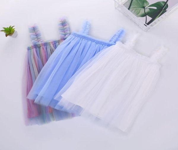 

ins baby girls tutu dresses kids sling gauze skirt summer party elegant solid color agaric lace4298017, Red;yellow