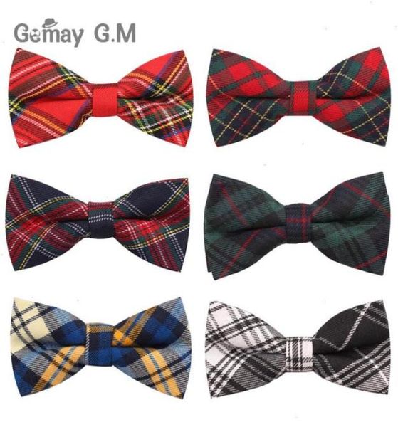 

men fashion classic plaid bowtie neckwear adjustable mens bow tie polyester for wedding england style ties4813224, Black;gray