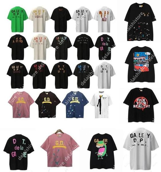 

men's t-shirts galleryes depts designer summer gallary shirt alphabet printed star same round neck short sleeve t-shirt for men and wom, White;black