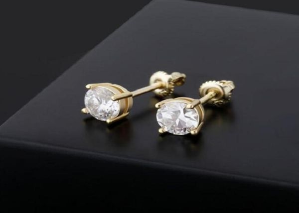 

14k plated gold amazon popular men039s and women039s personality hip hop cz diamonds earrings8518837, Golden;silver