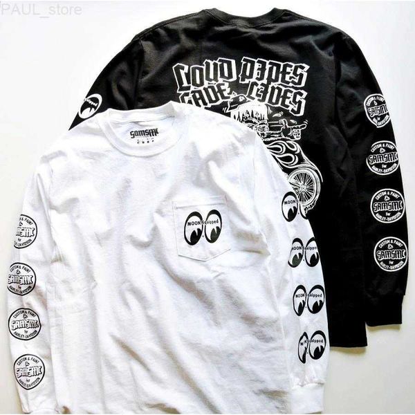 

men's t-shirts mooneyes samsmc trapstar t-shirts for men berserk equipped clothing t shirts motorcycle camisetas y2k trending products, White;black