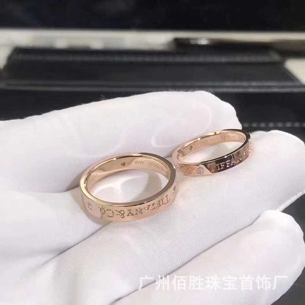 

famous brand tiffay 1837 three diamond couple ring s925 silver wide and narrow edition men's women's plain ins style