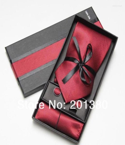 

bow ties red mens tie fashion men set cufflinks handkerchief pocket square in box necktie packagingbow emel228532454, Black;gray
