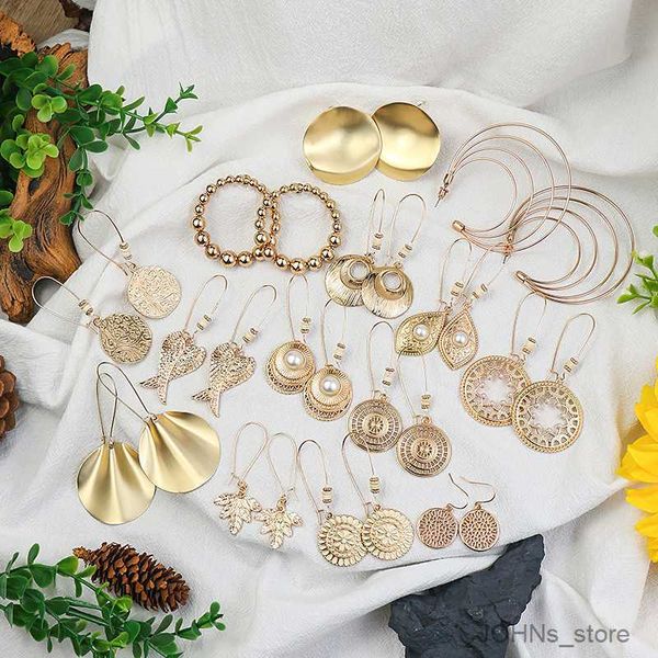 

stud vintage ethnic gold earrings for women fashion simple pearl anger round water drop dangle earrings indian jewelry r230630, Golden;silver