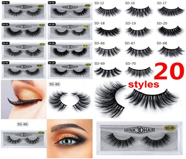 

20 styles 3d mink eyelashes eye makeup mink false lashes soft natural thick fake eyelashes 3d eye lashes extension mink lashes dhl6898939