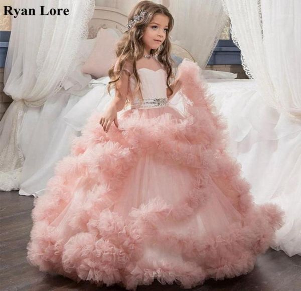 

elegant ruffles ball gown flower girl dresses 2020 new crystal kids princess for weddings party pageant gowns vestidos de fiesta11763794, Red;yellow
