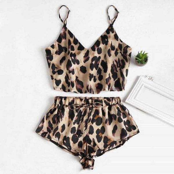 

women's sleep lounge miarhb leopard sleepwear on for women sleepwear satin lingerie lace nightwear shorts set female underwear lingeir