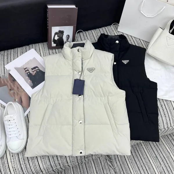 

2023 New Women's High Quality Vest Womens Down Parkas Puffer Vest Jacket Woman Jackets Sleeveless Coat Designer Winter Outwears Coats, White